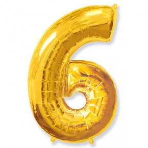 Шар гелиевый цифра 6 (40х102 см) в Истре