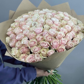 Букет из 101 розы Пинк Мондиаль Эквадор (60 см) в Истре
