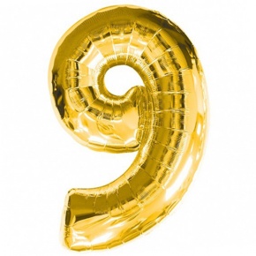 Шар гелиевый цифра 9 (40х102 см) в Истре