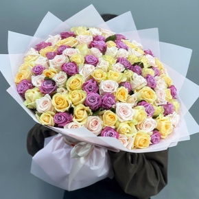 Букет "Желаю тебе" из 101 розы микс (50 см) в Истре
