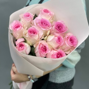Букет из 11 пионовидных роз Эквадор (60см) в Истре