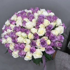 Букет "Фиолетовый микс" из 101 розы (40 см) в Истре