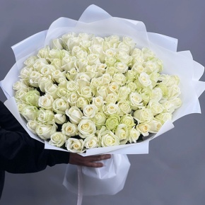 Букет "Лебединая верность" из 101 белой розы (60 см) в Истре