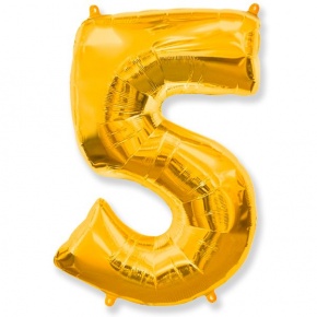 Шар гелиевый цифра 5 (40х102 см) в Истре
