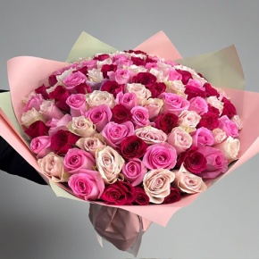 Букет "Ода любви" из 101 розы микс (40 см) в Истре