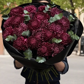 Букет из 21 винной хризантемы Бигоуди в Истре