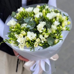Букет из 51 белой фрезии в Истре