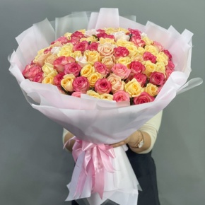 Букет из 101 розы  микс (70 см) в Истре
