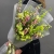 Букет "Стильная штучка" из молюцеллы, дельфиниума, орнитогалума и эустом в Истре