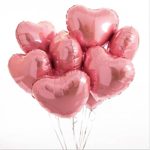 Сердце розовое фольгированный шар с гелием (45 см) в Истре