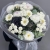 Букет "Белоснежная нежность" из георгин, брассики, хризантем Ньютон, эрингиума и гербер в Истре